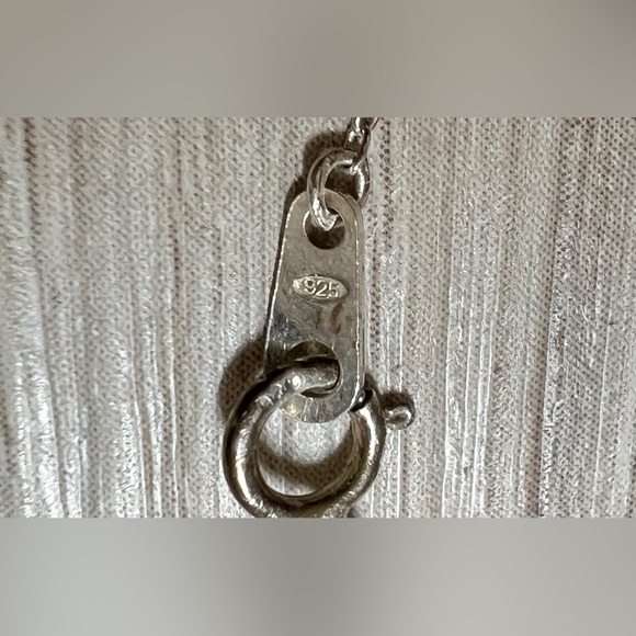 Vintage Designer Sterling Silver Twisted Heart Slide Pendant & 20" Necklace - Picture 7 of 7